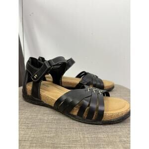 Clarks Shoes Womens 7.5 Roseville Cove Sandals Ankle Strap Open Toe Leather New